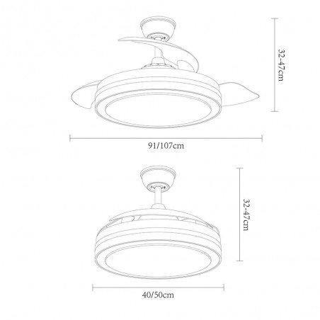 Esparta CCT LED-Ventilator mit klappbaren Flügeln (48W)
