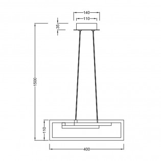 Pendant lamp Led Salinas (34W)