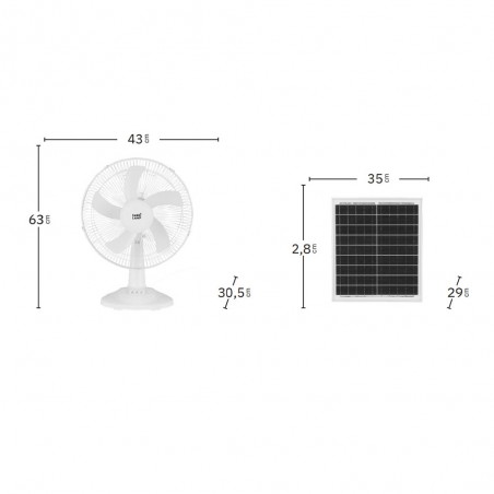 Table fan Solar Abanico