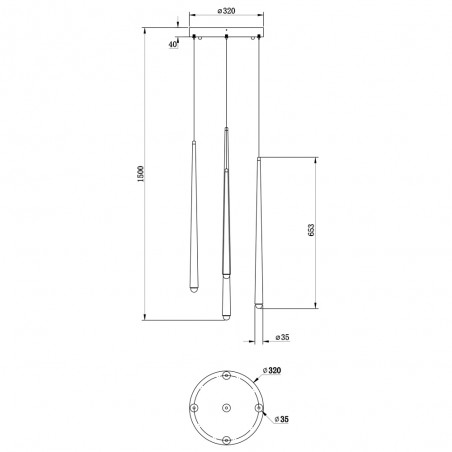 LED Ceiling Lamp Cascade (5x6W)