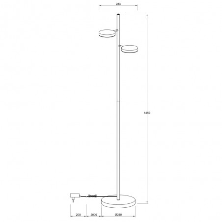 Fad LED Stehleuchte (2x6W)