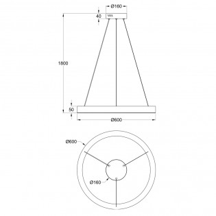 LED Pendant Lamp Saturno (45W)