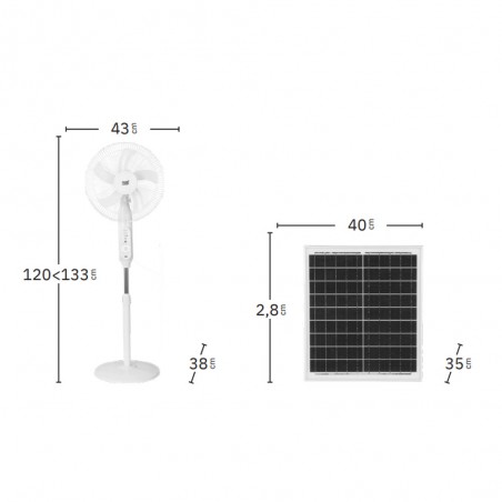 Pedestal fan with solar panel Clima (30W)
