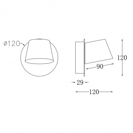 LED wall lamp with switch Pixel (7W)