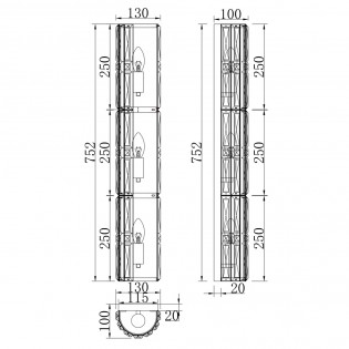 Wall Lamp Facet (3 lights)