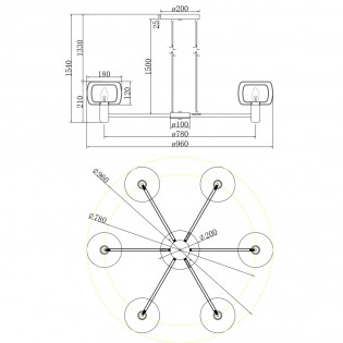 Chandelier Vision (6 lights)