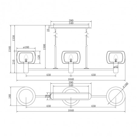 Vision Deckenleiste (3 Leuchten)