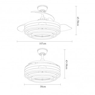 Fan LED with folding blades Kai CCT (72W)