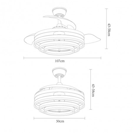 Fan LED with folding blades Kai CCT (72W)