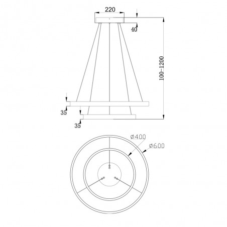 LED Pendant Lamp Rim 3000K II (61W)