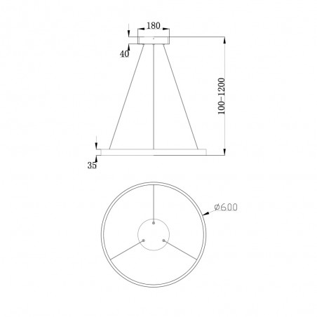 LED Pendant Lamp Rim 3000K (37W)