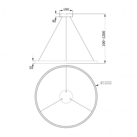 Lámpara colgante LED Rim 3000K (61W)