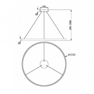 Lámpara colgante LED Rim 3000K (81W)