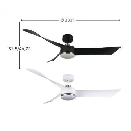 Ceiling fan LED Tempel CCT (26W)