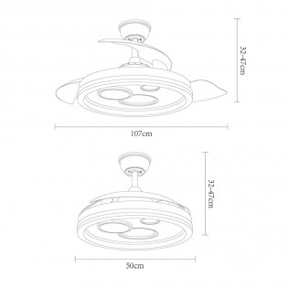Fan LED with folding blades Turia CCT (72W)