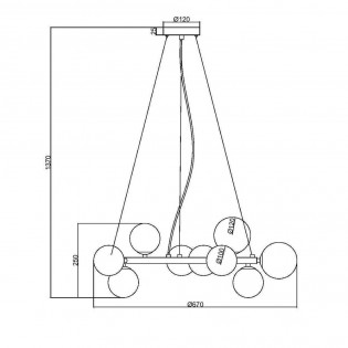 Ceiling Lamp Dallas Smoky (11 lights)