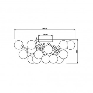 Ceiling Flush Light Dallas II (20 lights)