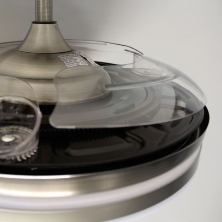 LED fan with retractable blades Perla Nickel CCT (72W)
