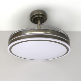 LED fan with retractable blades Perla Leather CCT (72W)