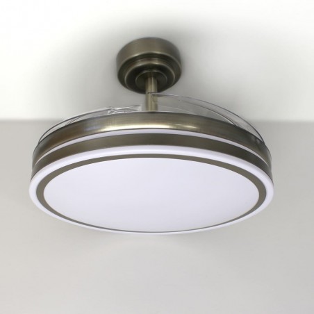 LED fan with retractable blades Perla Leather CCT (72W)