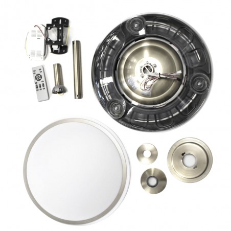 LED fan with retractable blades Perla Mini Nickel CCT (35W)