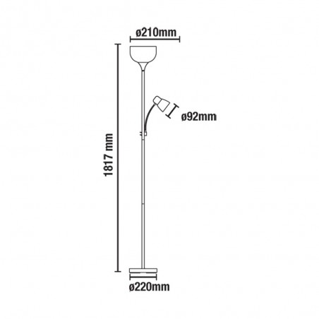Floor lamp LED with reader NIMBUS (18W+5W)
