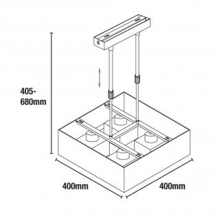 Japanische quadratische Lampe (4 Lichter)