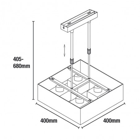 Japanische quadratische Lampe (4 Lichter)