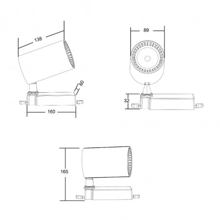 Three-phase track spotlight Vuoro Trinity (10W)