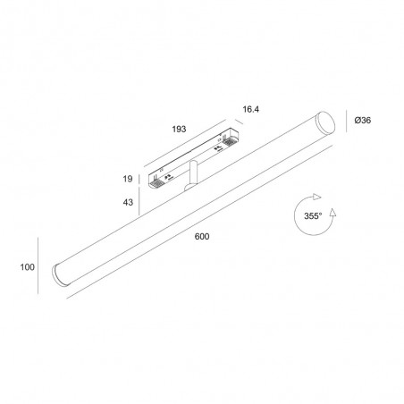 LED tube for magnetic rail Larc CCT Exility (25W)
