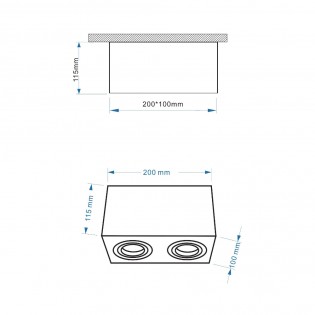 Ceiling Flush Light Atom (2 lights)