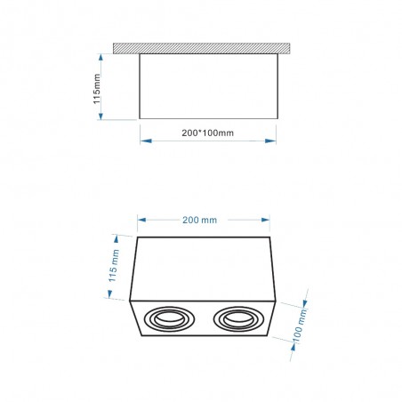Ceiling Flush Light Slim II (2 lights)