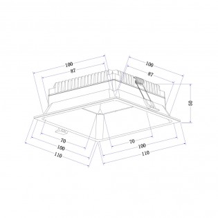 Recessed LED Downlight Okno Square (12W)