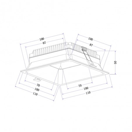 Recessed LED Downlight Okno Square (12W)