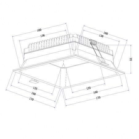 Recessed LED Downlight Okno Square (24W)