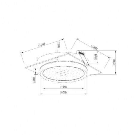 Hoop Square Deckeneinbauleuchte
