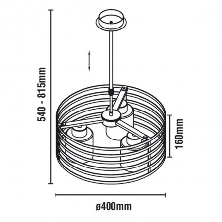 Ceiling Lamp Cell 2 Wengué Round (3 lights)