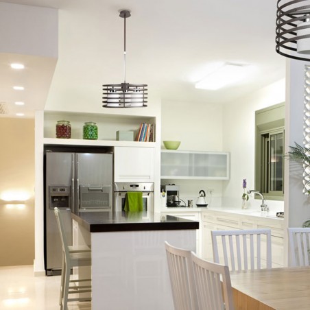 Ceiling Lamp Cell 2 Wengué Round (3 lights)