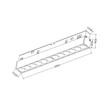 LED spotlight for magnetic rail Points Exility (12W)