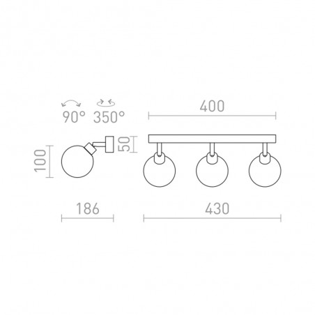 Ceiling track light Bolly