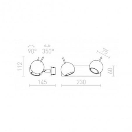 Wall lamp Glossy (2 Lights)