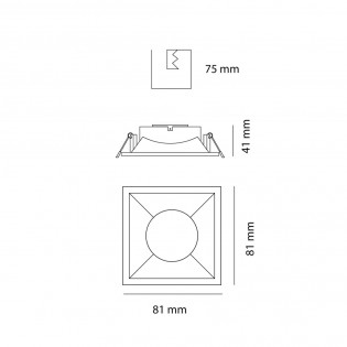 Einbaulampe Confort Squared (weiß)
