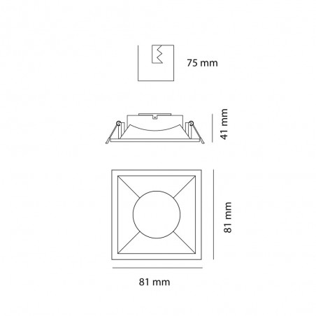 Pack 5 Recessed lights Confort Squared (white)