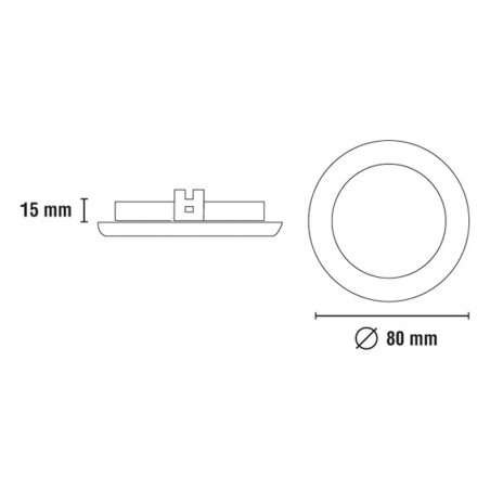 Pack 5 Basic round white fixed