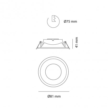 Pack 5 Recessed lights Confort Round (silver)