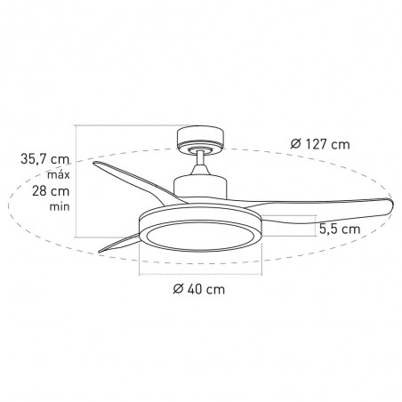 LED-Deckenventilator Aran CCT (36W)