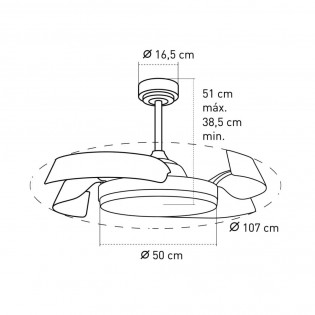 Batán CCT Smart LED Fan mit klappbaren Flügeln (35W)