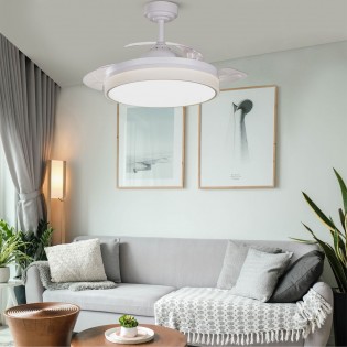 LED fan with foldable blades Vera CCT Dim (30+10W)