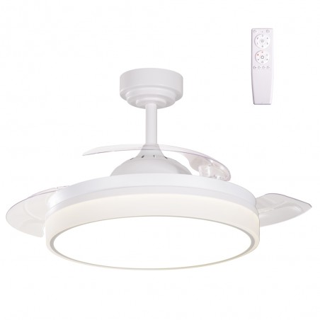 LED fan with foldable blades Vera CCT Dim (30+10W)
