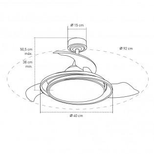Antila Mini CCT Klappflügel LED-Ventilator (45W)